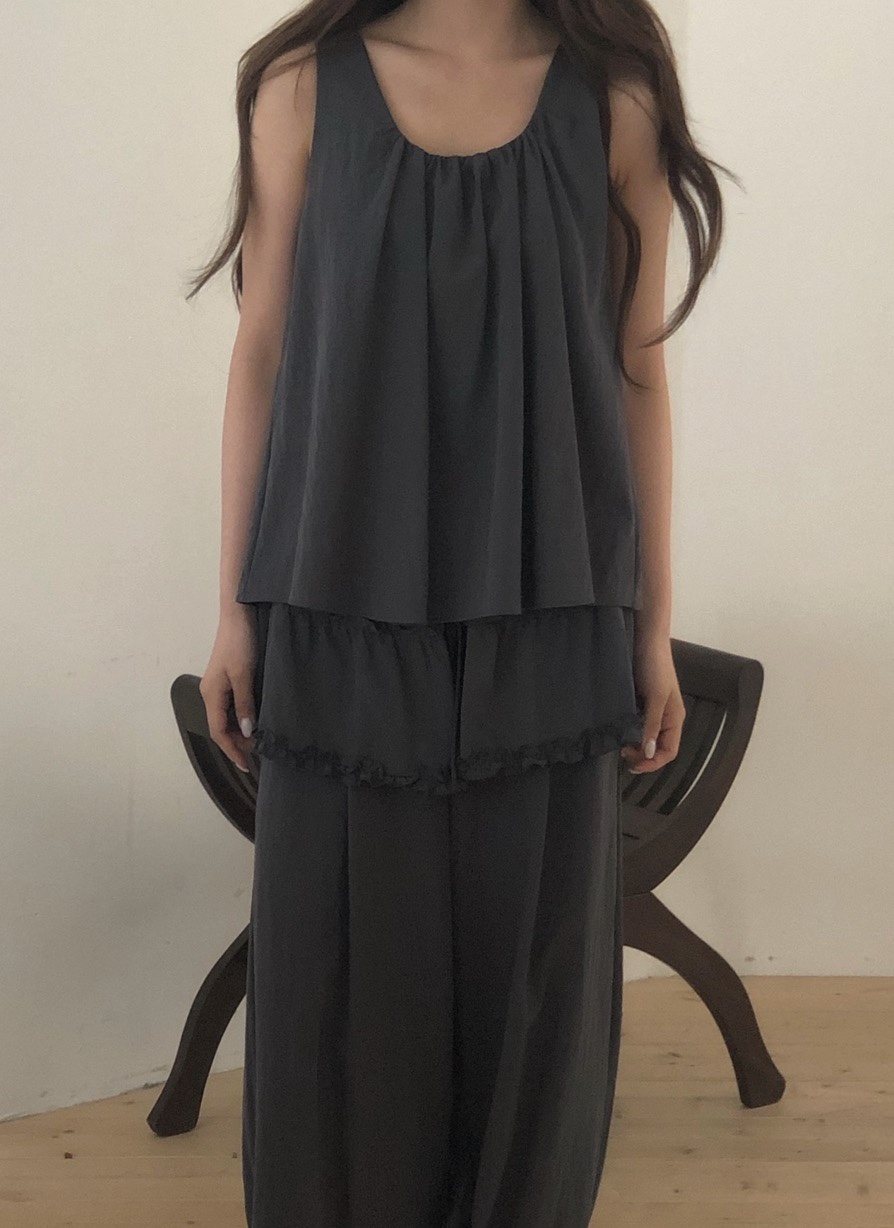 ONDO-P韓國直郵女士新品26春夏人氣休閑吊帶背心褶皺無袖ONDO-P吊帶/背心圖色4