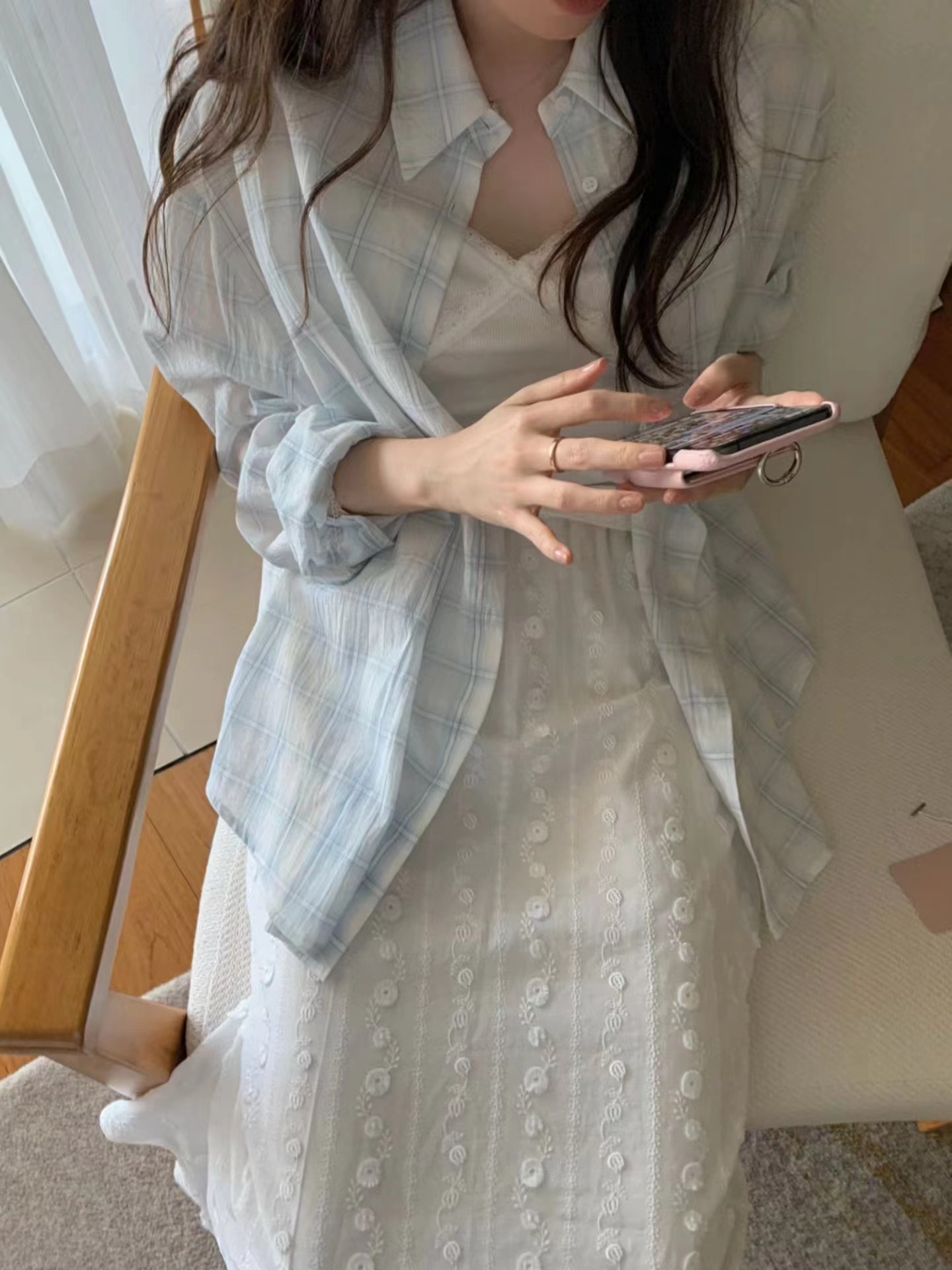 PYT-ot韓國直郵女裝新品休閑人氣職業時尚26春夏襯衫蕾絲衫Spretty young thing襯衫/蕾絲衫
