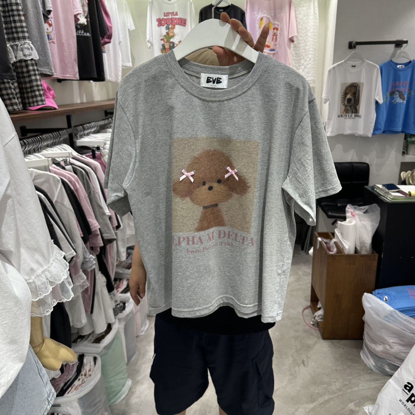 EVE韓國代購女士新品熱賣26夏季休閑人氣時尚職業T恤絲帶EVET恤圖色3