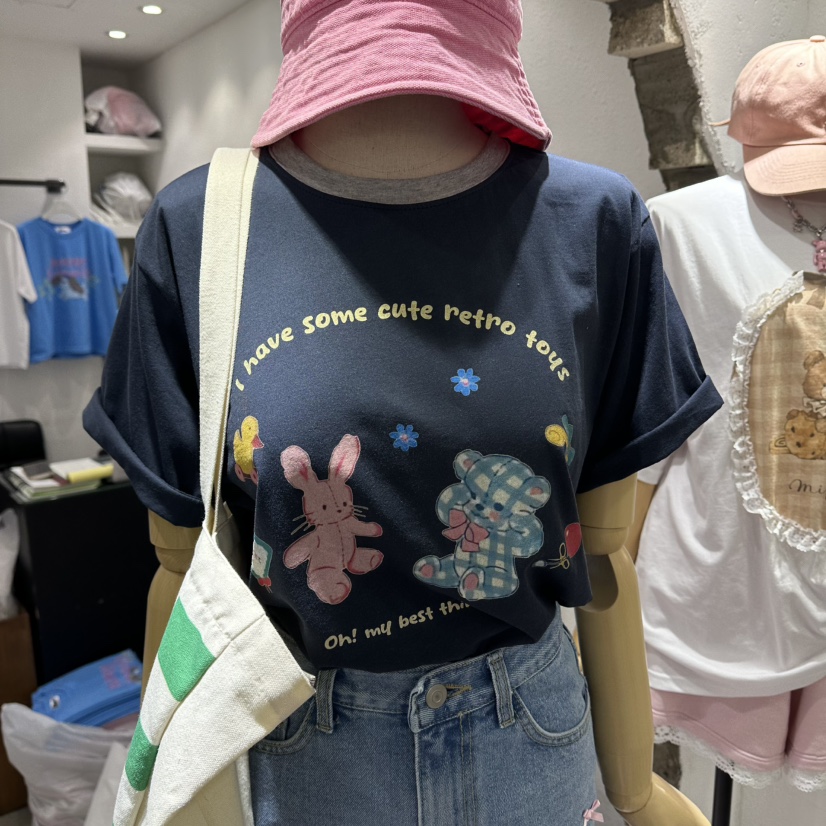 EVE東大門實拍韓國女士新款26夏季職業休閑熱賣時尚人氣T恤EVET恤圖色1
