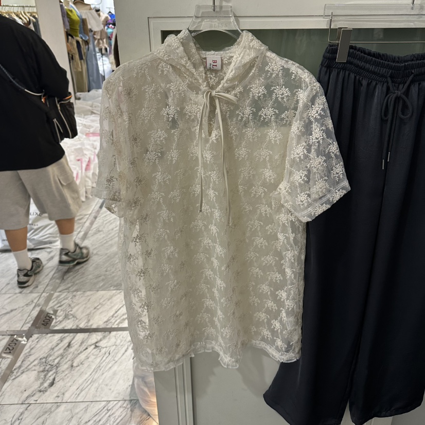 BLISS韓國代購女裝新品推薦人氣26春夏休閑職業襯衫蕾絲衫LBLISS襯衫/蕾絲衫圖色1