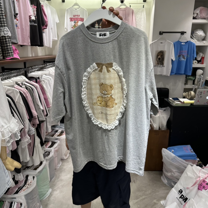 EVE韓國直郵女裝新品26春夏推薦26夏季人氣時尚熱賣休閑T恤EVET恤圖色2