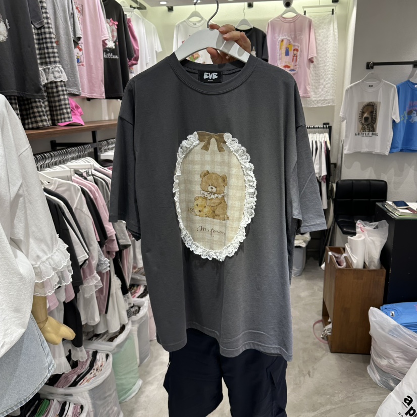 EVE韓國直郵女裝新品26春夏推薦26夏季人氣時尚熱賣休閑T恤EVET恤圖色3