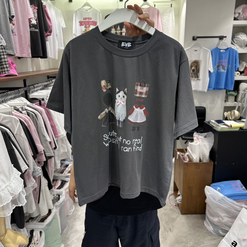 EVE韓國代購女裝新款人氣休閑26春夏職業26夏季熱賣推薦T恤EVET恤圖色2