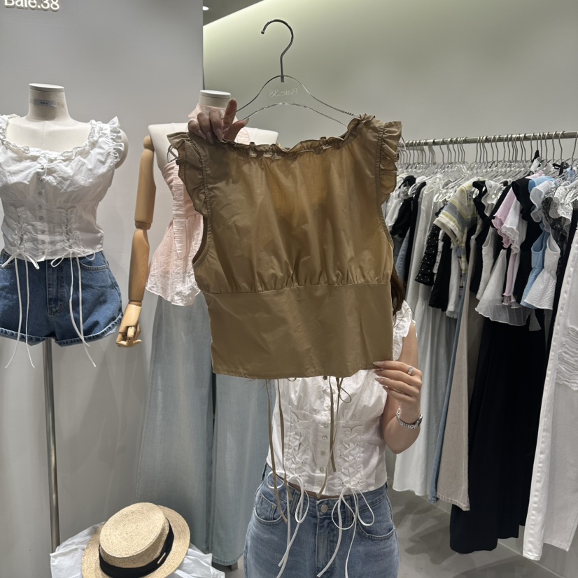 BAIE.38東大門實拍韓國女裝新品推薦休閑熱賣吊帶背心孔眼LBAIE.38吊帶/背心