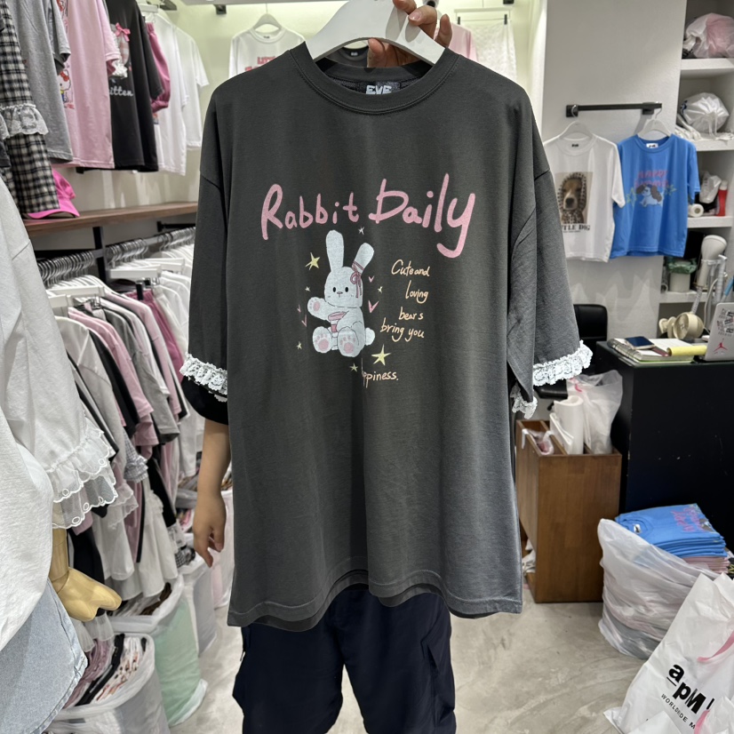 EVE韓國代購女士新款人氣職業熱賣休閑26夏季26春夏推薦T恤EVET恤圖色3