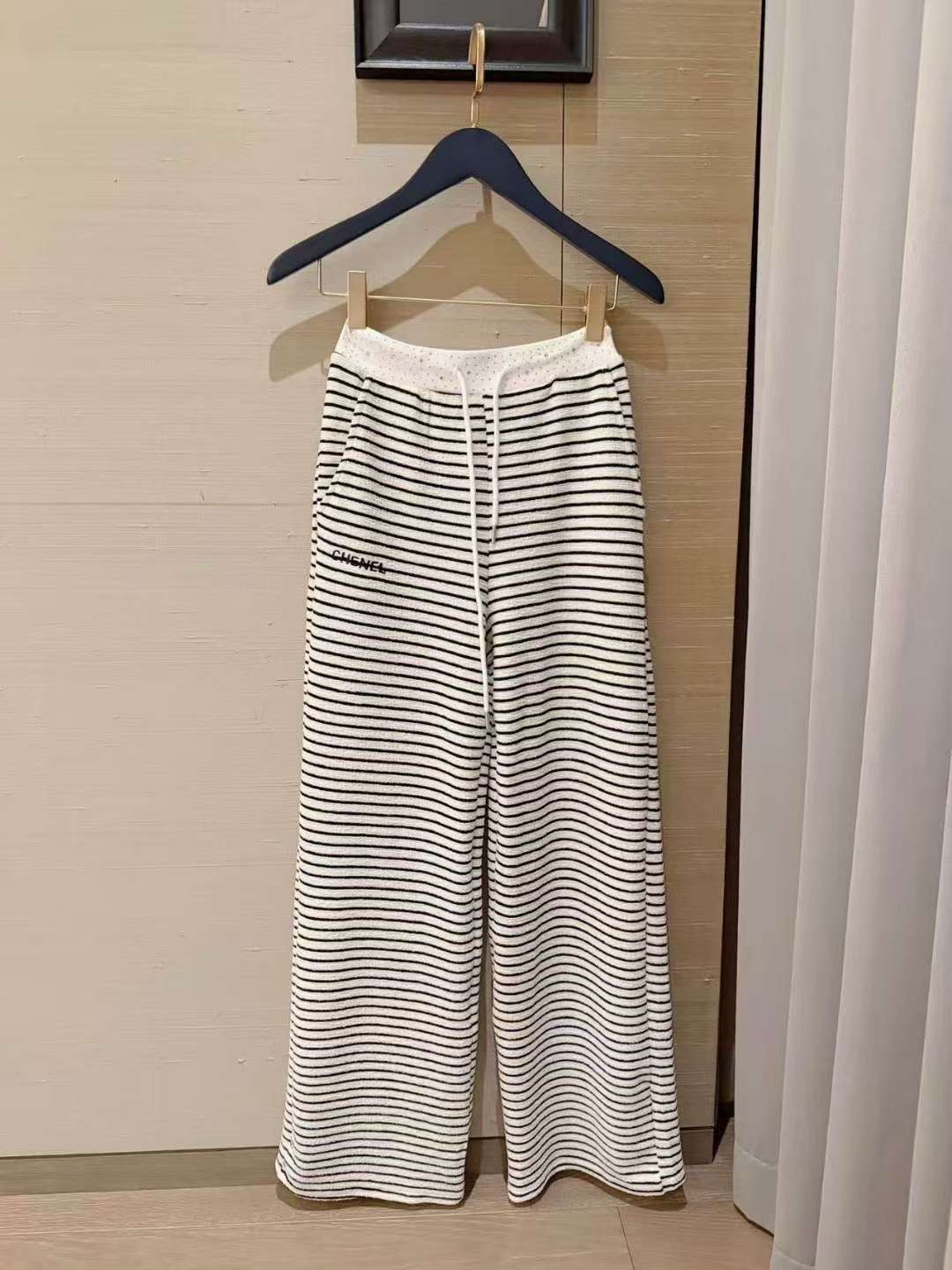 blinque東大門實拍韓國女裝新款休閑26春夏休閑褲刺繡條紋blinque休閑褲圖色2