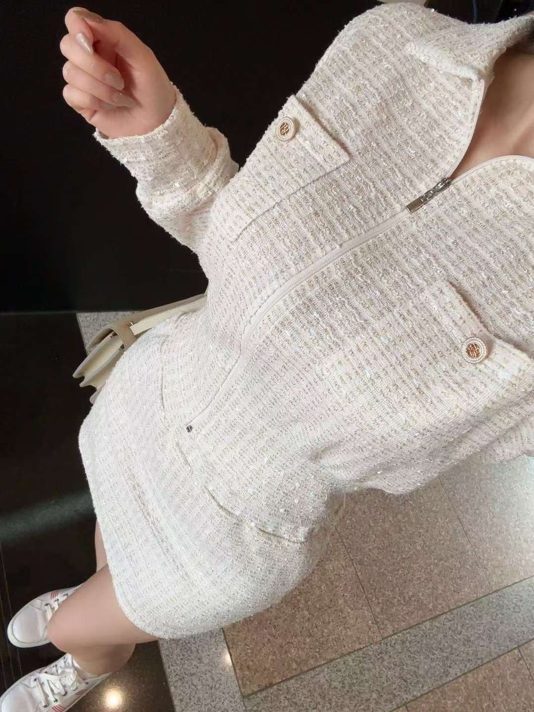 blinque韓國東大門代購女裝新品時尚人氣熱賣套裝粗花呢Sblinque套裝