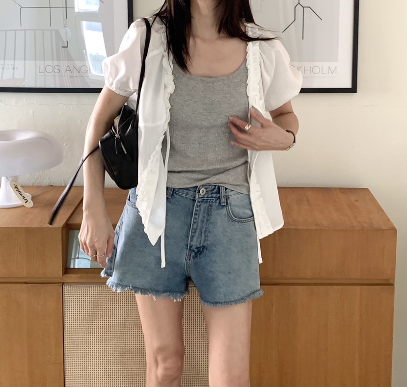 COURGETTE韓國直郵實拍女裝新品熱賣26夏季人氣襯衫蕾絲衫LCOURGETTE襯衫/蕾絲衫