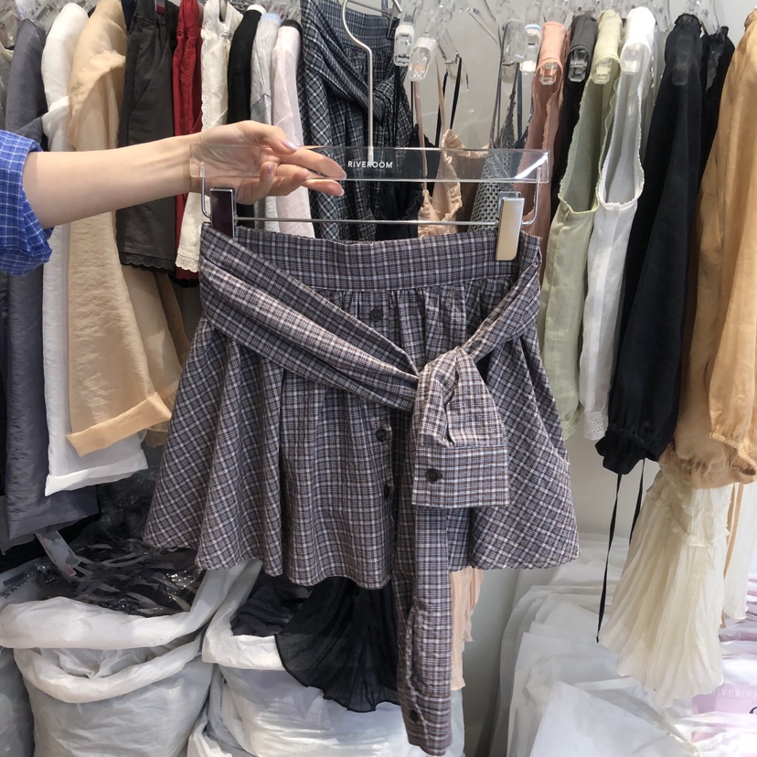 RIVEROOM韓國東大門直郵女士新品26春夏人氣休閑熱賣短裙RIVEROOM短裙圖色1