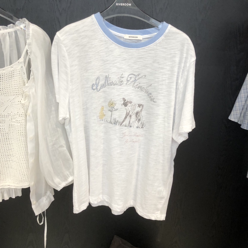 RIVEROOM東大門實拍韓國女裝新品休閑熱賣時尚26夏季26春夏T恤RIVEROOMT恤圖色1