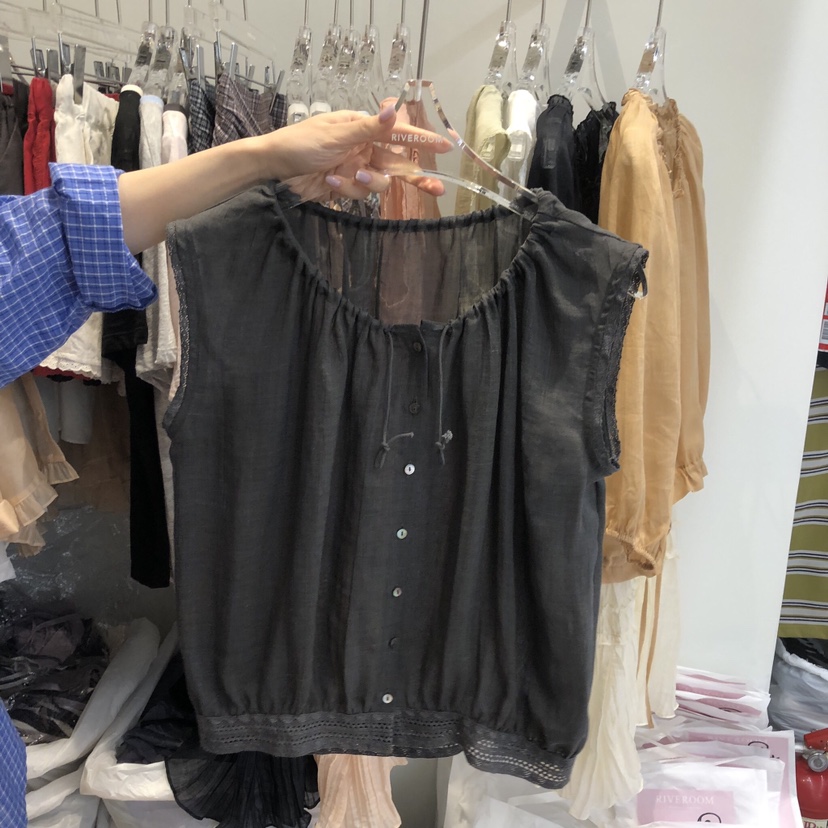 RIVEROOM韓國代購女士新款26春夏熱賣推薦休閑襯衫蕾絲衫RIVEROOM襯衫/蕾絲衫圖色3