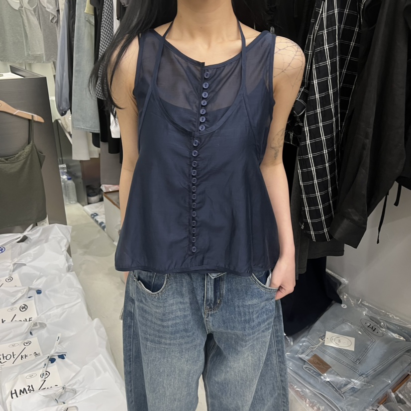 TAKE YOUE TIME韓國直郵女裝新品人氣套裝套裝無袖紐扣LTAKE YOUE TIME套裝圖色2