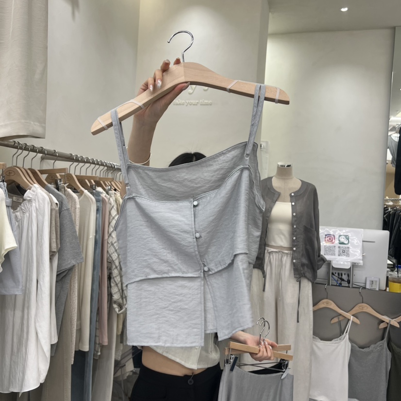 TAKE YOUE TIME韓國東大門直郵女裝新品推薦吊帶背心天絲無袖LTAKE YOUE TIME吊帶/背心