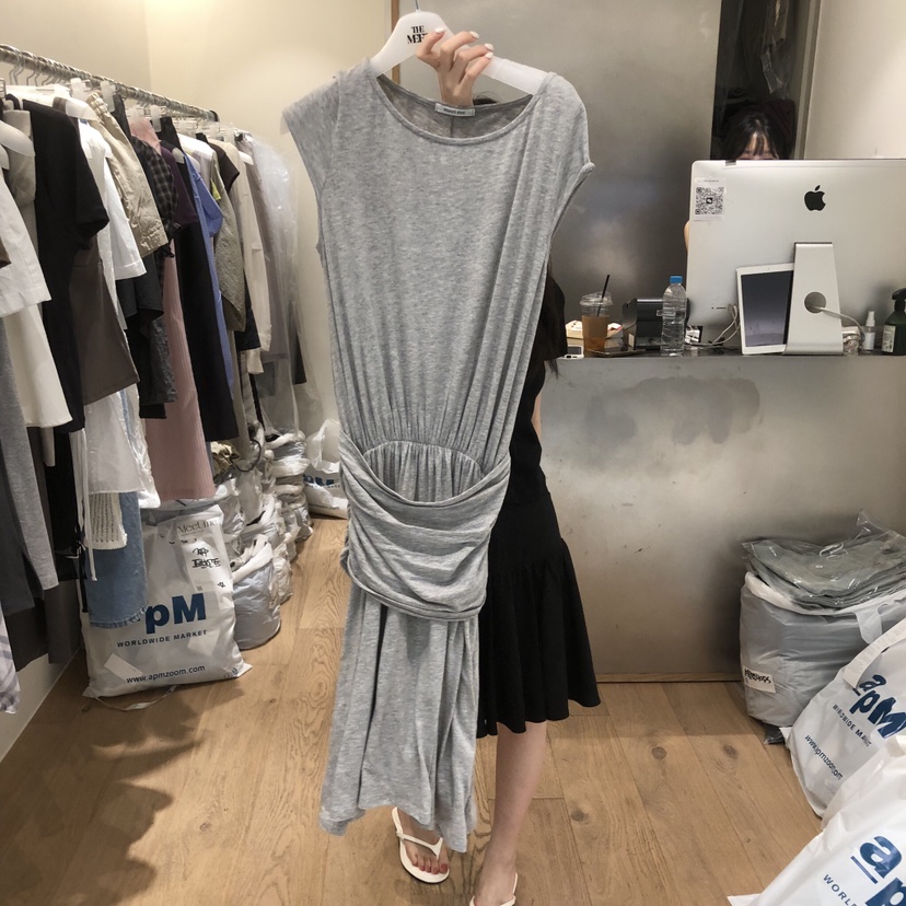 MEET ME韓國東大門代購女裝新品26春夏26夏季連衣裙褶皺MEET ME連衣裙圖色2
