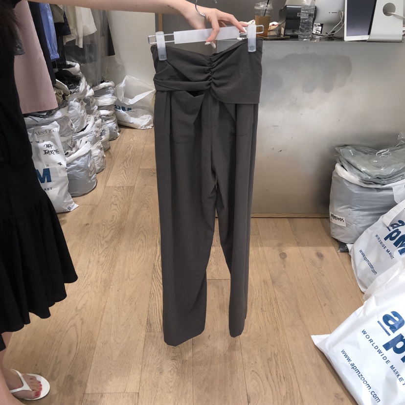 MEET ME東大門實拍韓國女士新品人氣休閑職業休閑褲綁帶MEET ME休閑褲