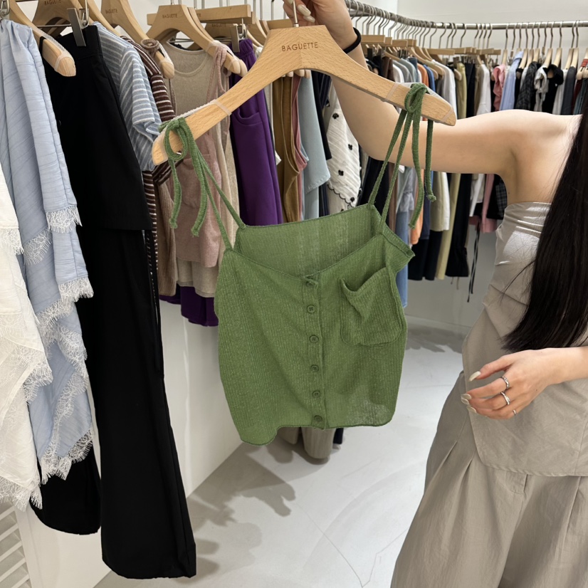 BAGUETTE-P韓國直郵實拍女士新品26春夏休閑職業吊帶背心BAGUETTE-P吊帶/背心圖色1