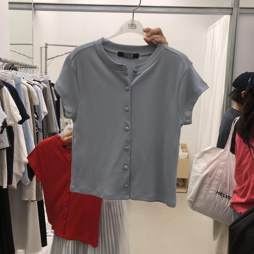 STAINLESS韓國代購女士新款26夏季26春夏熱賣人氣T恤開衫STAINLESST恤圖色3