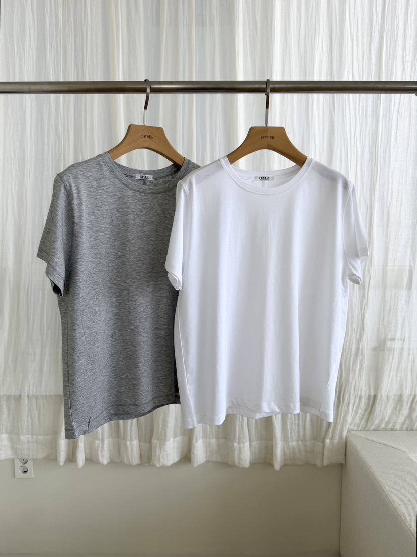OP PER東大門實拍韓國女裝新品26夏季26春夏休閑熱賣T恤OPPER-simplebeigeT恤