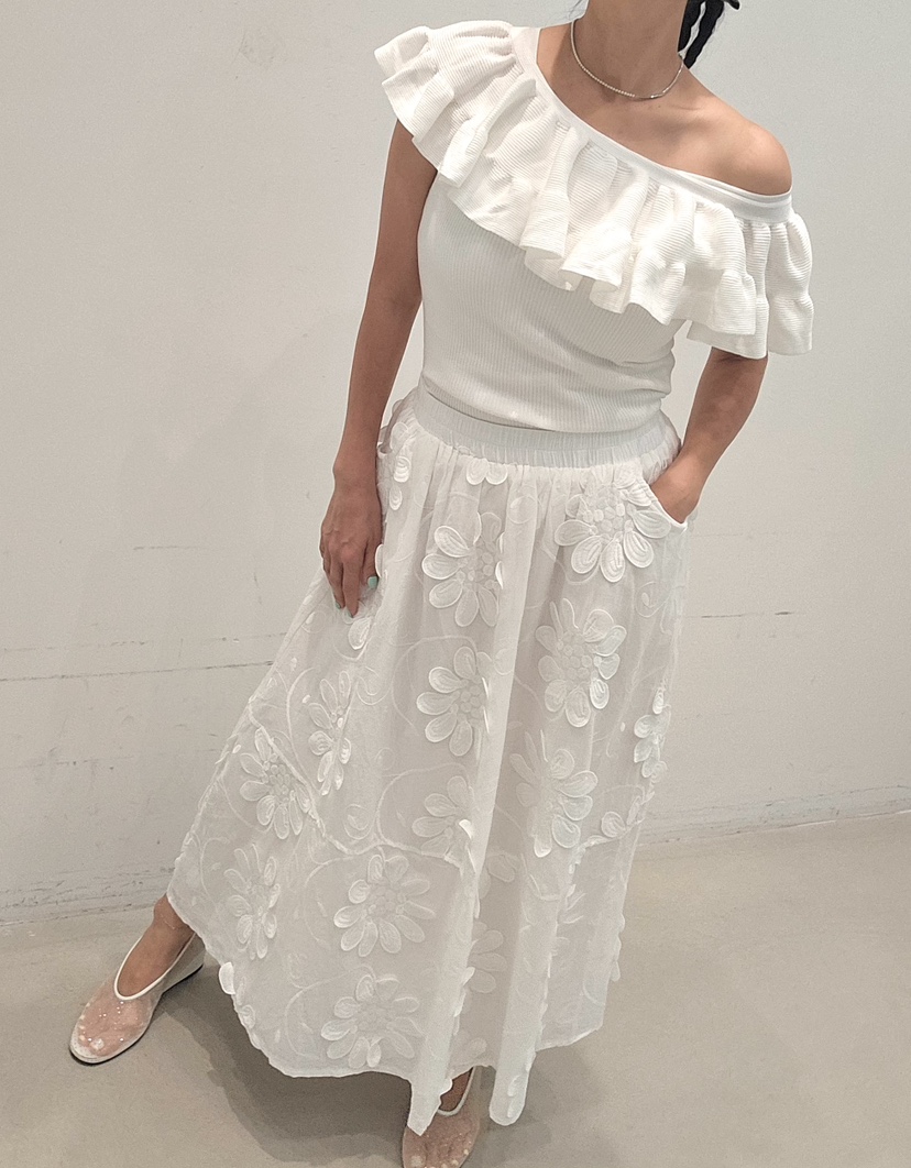 NEOUL韓國直郵女裝新款熱賣人氣26春夏職業26夏季針織衫荷葉邊NEOUL/ahin雙領標簽針織衫