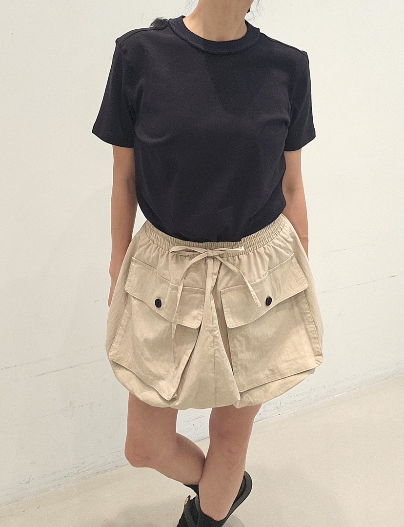 NEOUL東大門實拍韓國女裝新品職業休閑熱賣推薦時尚短裙SNEOUL/ahin雙領標簽短裙圖色1