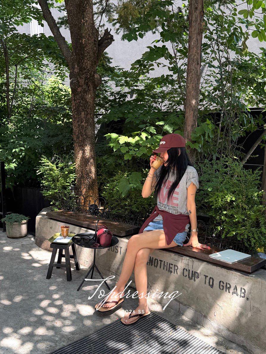 TOPDRESSING韓國代購女士新款熱賣26夏季職業休閑T恤染色TOPDRESSINGT恤