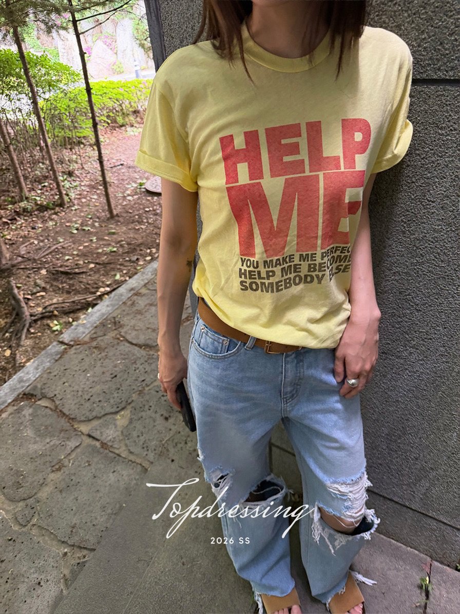 TOPDRESSING韓國代購女士新款熱賣26夏季職業休閑T恤染色TOPDRESSINGT恤圖色2