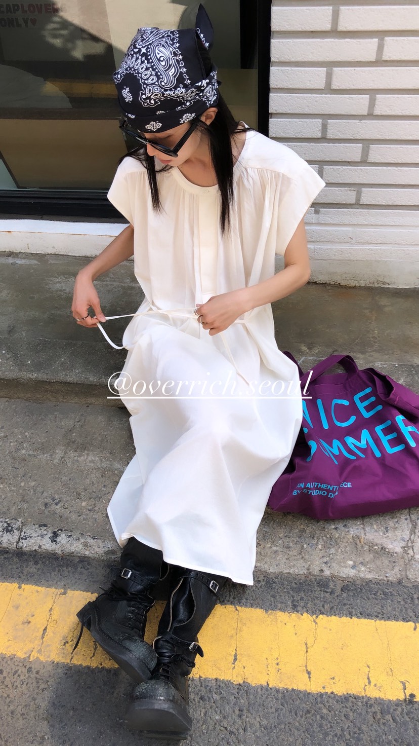 OVER RICH東大門實拍韓國女裝新品人氣職業連衣裙含腰繩SOVER RICH連衣裙
