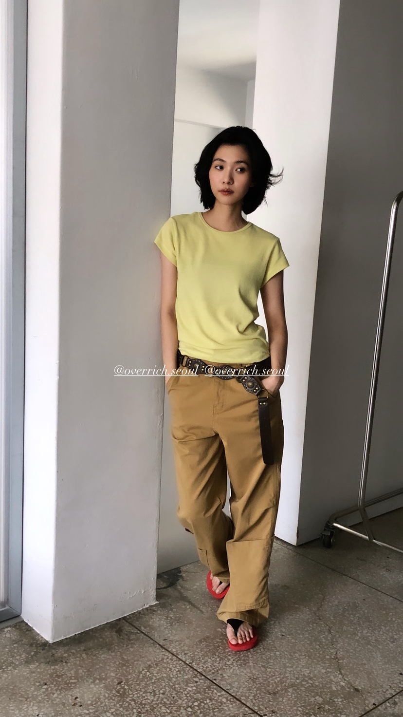 OVER RICH韓國東大門直郵女裝新品職業26春夏26夏季T恤紗布OVER RICHT恤