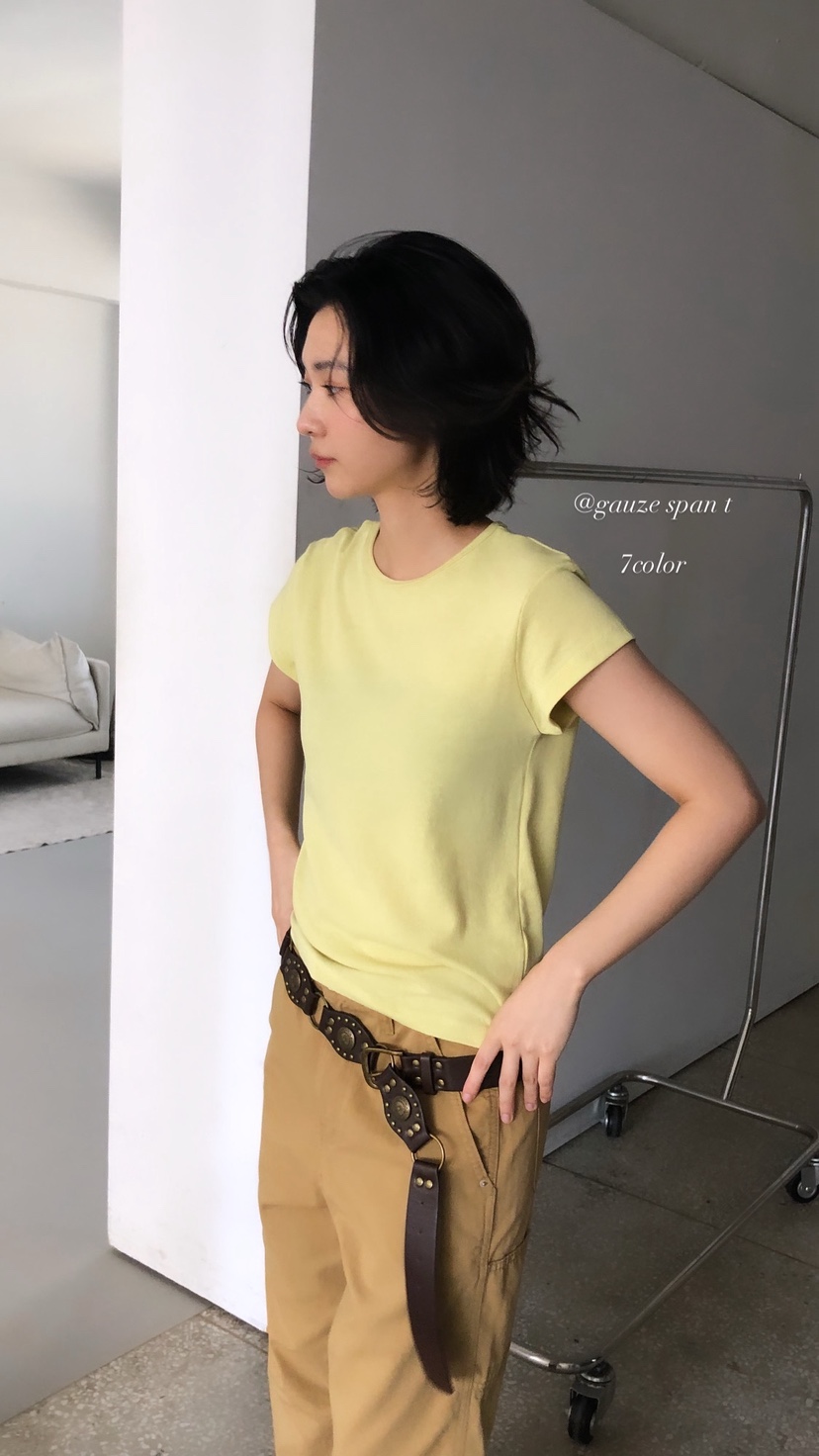 OVER RICH韓國東大門直郵女裝新品職業26春夏26夏季T恤紗布OVER RICHT恤