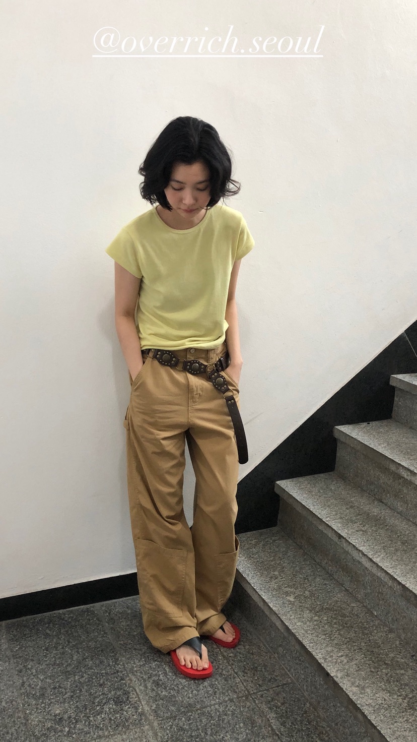 OVER RICH韓國東大門直郵女裝新品職業26春夏26夏季T恤紗布OVER RICHT恤