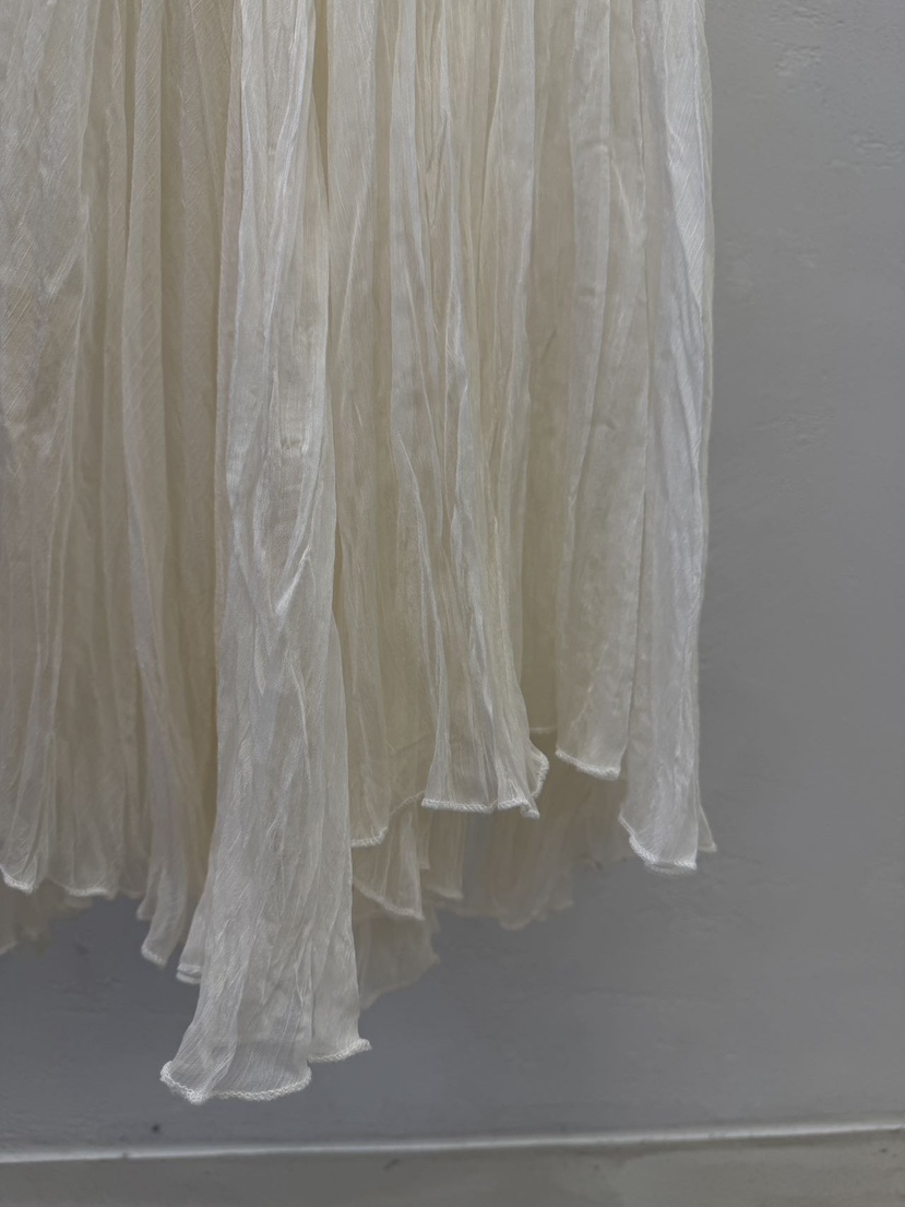 AUTUMN BEIGE-Q韓國直郵女士新品休閑長裙百褶透視褶裙A.b/AUTUMN BEIGE長裙