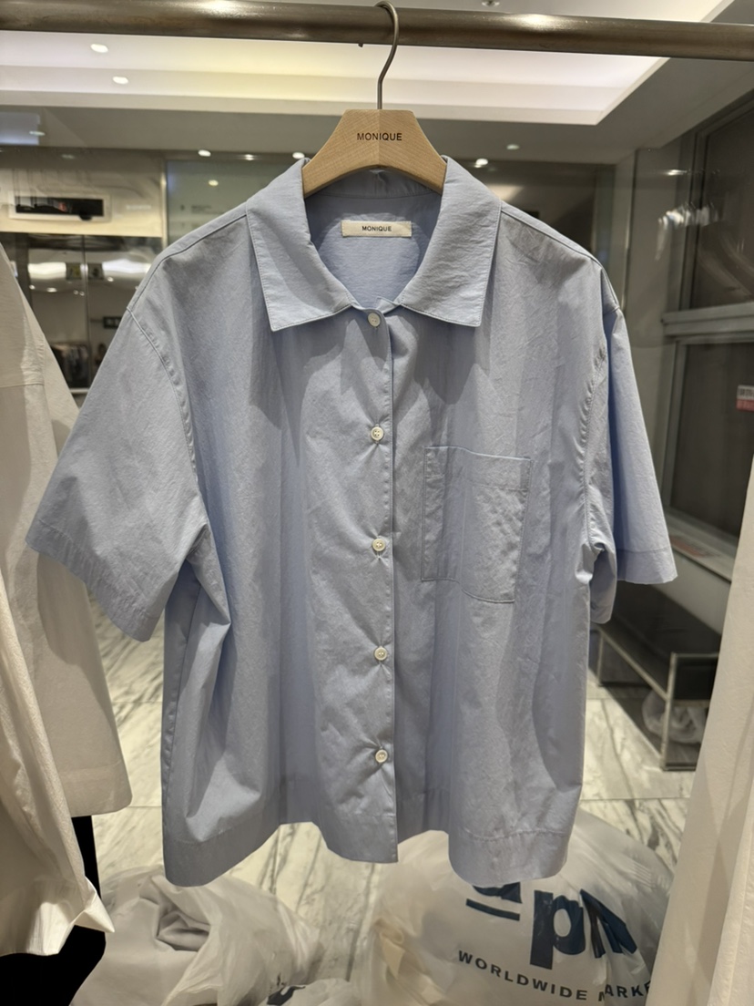 MONIQUE東大門實拍韓國女士新品熱賣職業襯衫蕾絲衫口袋SMONIQUE襯衫/蕾絲衫圖色2