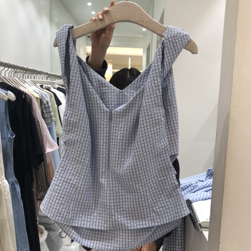 ASOME韓國直郵女士新款時尚推薦熱賣26夏季人氣吊帶背心格子A.SOME吊帶/背心