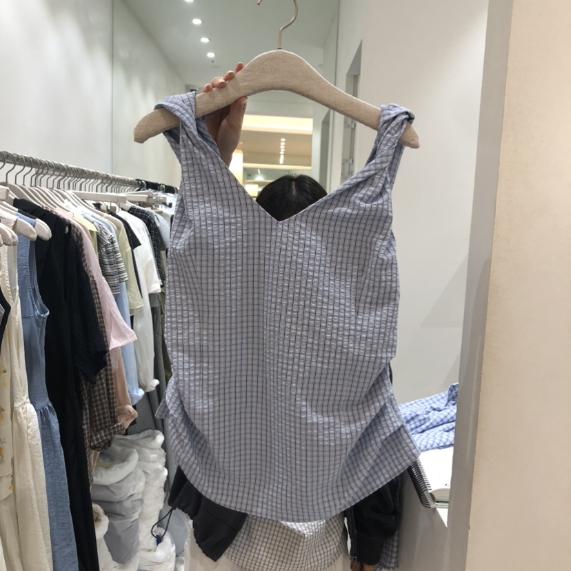 ASOME韓國直郵女士新款時尚推薦熱賣26夏季人氣吊帶背心格子A.SOME吊帶/背心圖色1