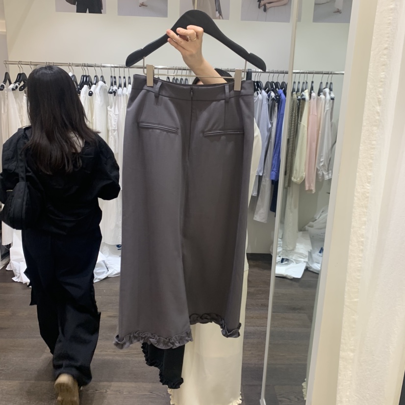 OURIN/THIS IS韓國直郵女裝新品推薦時尚熱賣長裙亞麻布OURIN/THIS IS長裙