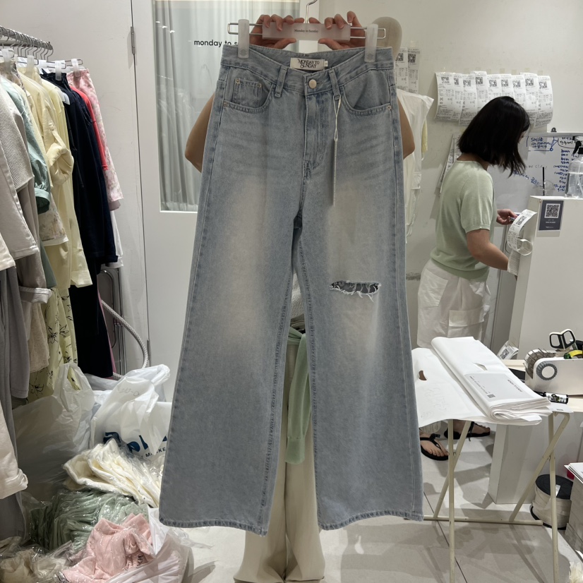 MONDAY TO SUNDAY韓國直郵實拍女裝新品職業熱賣牛仔褲MONDAY TO SUNDAY牛仔褲圖色1
