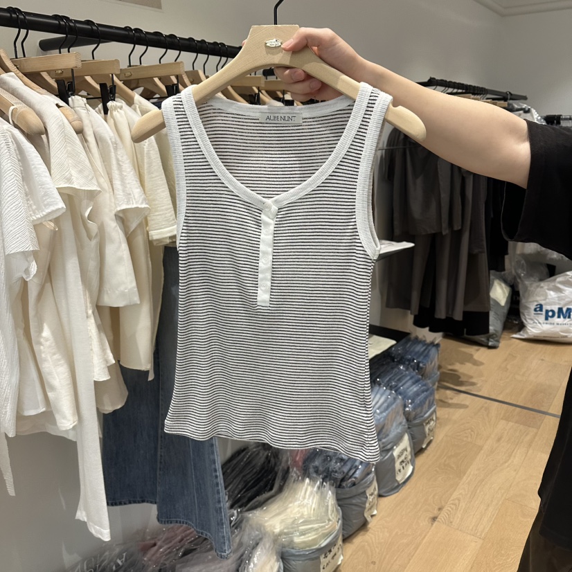 aube nunt東大門實拍韓國女裝新品26夏季人氣休閑吊帶背心aube nunt吊帶/背心圖色1