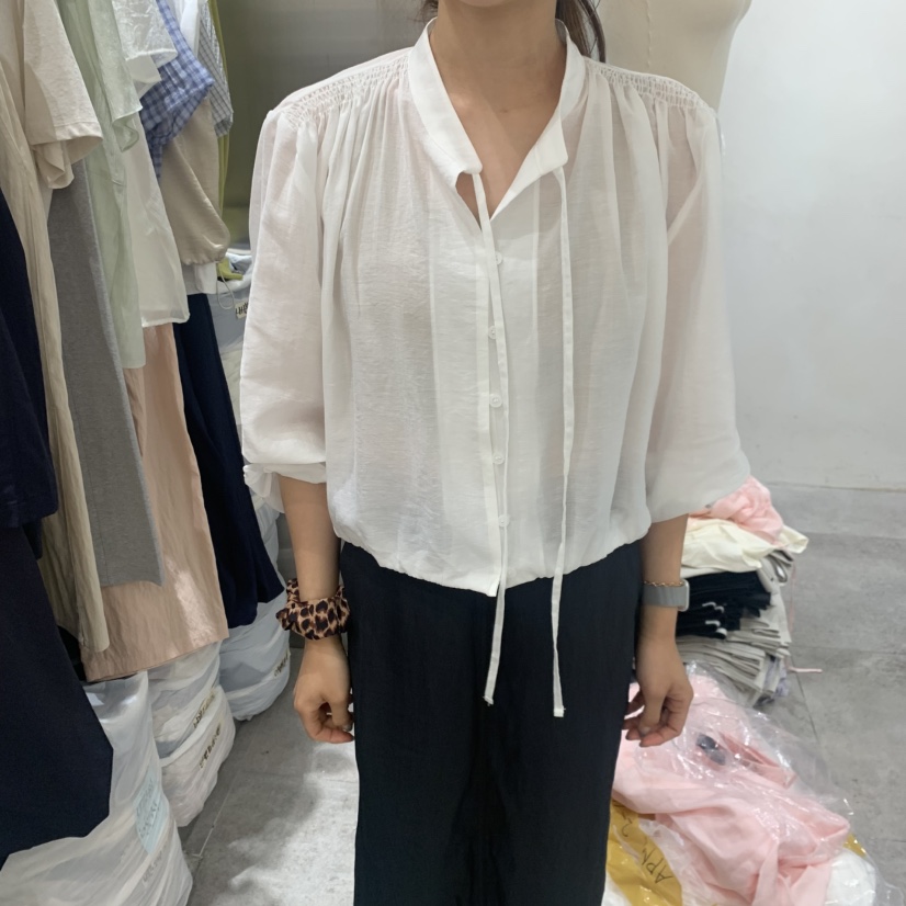 CHAE韓國代購女裝新款休閑時尚熱賣26春夏襯衫蕾絲衫亞麻布CHAE襯衫/蕾絲衫圖色2