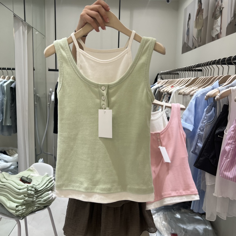 YUNBAL韓國直郵實拍女裝新品26夏季時尚吊帶背心雙層無袖YUNBAL吊帶/背心圖色3