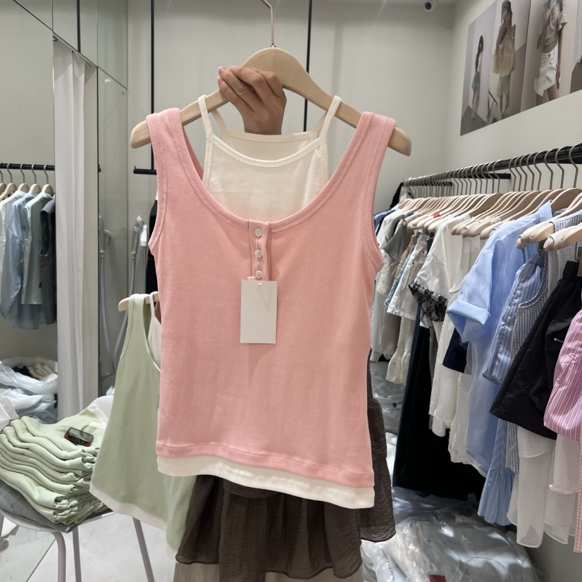 YUNBAL韓國直郵實拍女裝新品26夏季時尚吊帶背心雙層無袖YUNBAL吊帶/背心圖色4