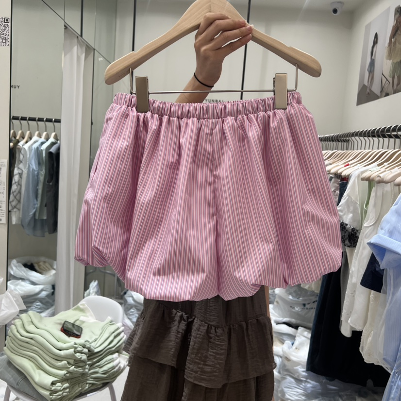 YUNBAL韓國代購女士新品熱賣時尚26夏季職業短褲條紋燈籠YUNBAL短褲