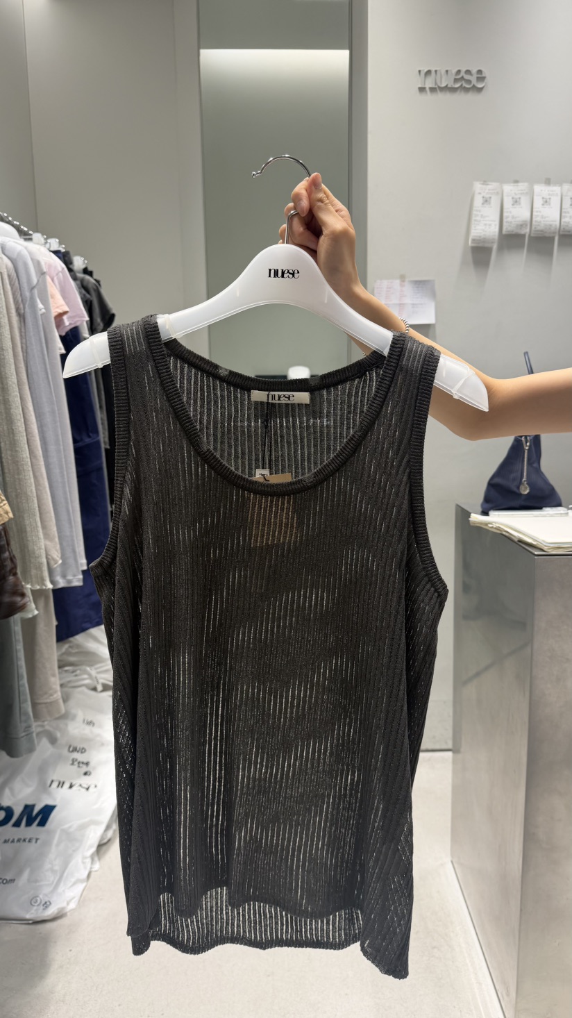 NUESE韓國東大門直郵女裝新款熱賣職業時尚吊帶背心無袖羅紋NUESE吊帶/背心圖色3