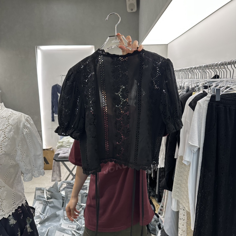 ANDE韓國直郵女裝新品熱賣26春夏人氣職業時尚襯衫蕾絲衫Ande襯衫/蕾絲衫