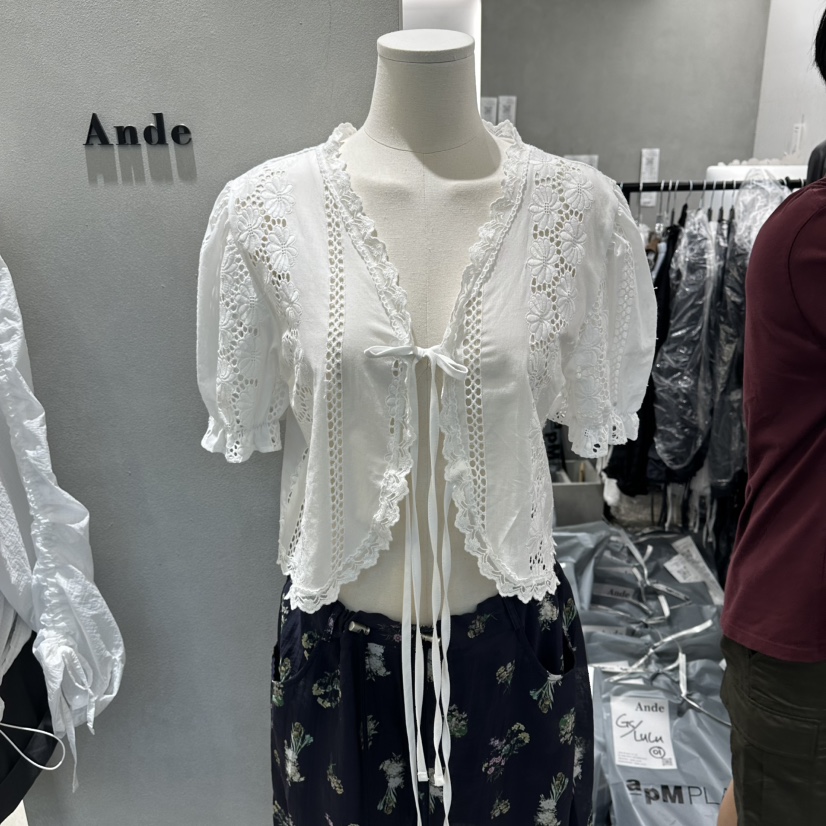 ANDE韓國直郵女裝新品熱賣26春夏人氣職業時尚襯衫蕾絲衫Ande襯衫/蕾絲衫圖色1
