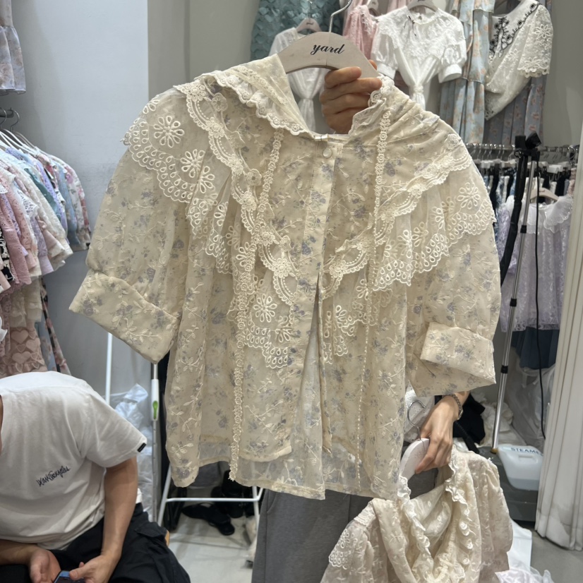 YARD東大門實拍韓國女士新品26夏季休閑職業26春夏襯衫蕾絲衫YARD襯衫/蕾絲衫圖色2