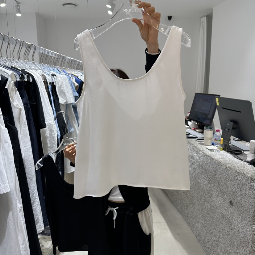 NEROLI 36韓國東大門代購女裝新品熱賣吊帶背心雙面無袖緞面NEROLI 36吊帶/背心圖色1