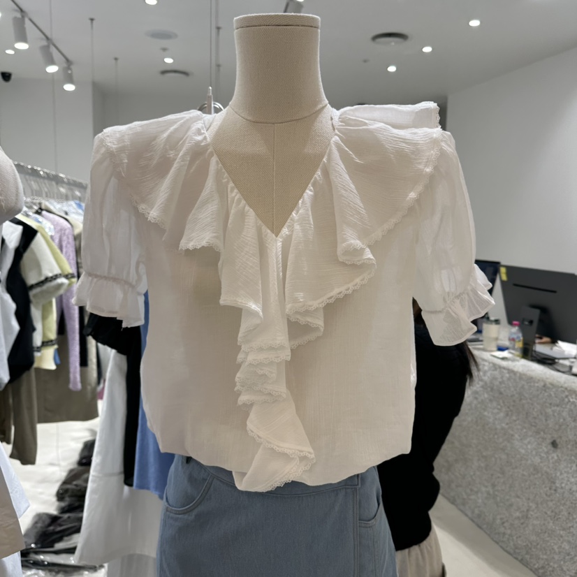 NEROLI 36韓國東大門直郵女裝新款26春夏休閑襯衫蕾絲衫LNEROLI 36襯衫/蕾絲衫圖色1