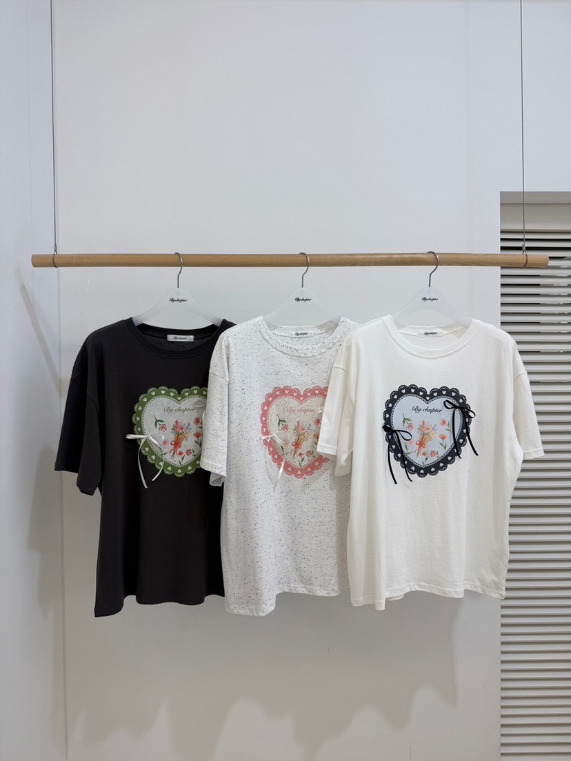 BY CHAPTER韓國東大門代購女士新品休閑時尚推薦T恤絲帶BY ChapterT恤