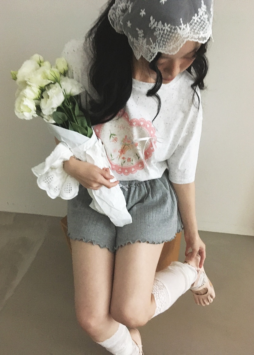 BY CHAPTER韓國東大門代購女士新品休閑時尚推薦T恤絲帶BY ChapterT恤